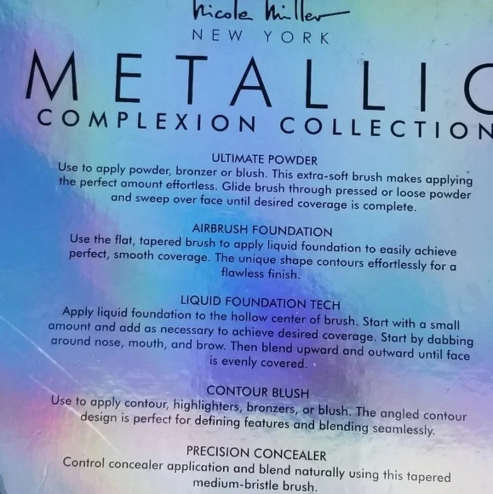 Nicole Miller Metallic make up brushes NIB‎
